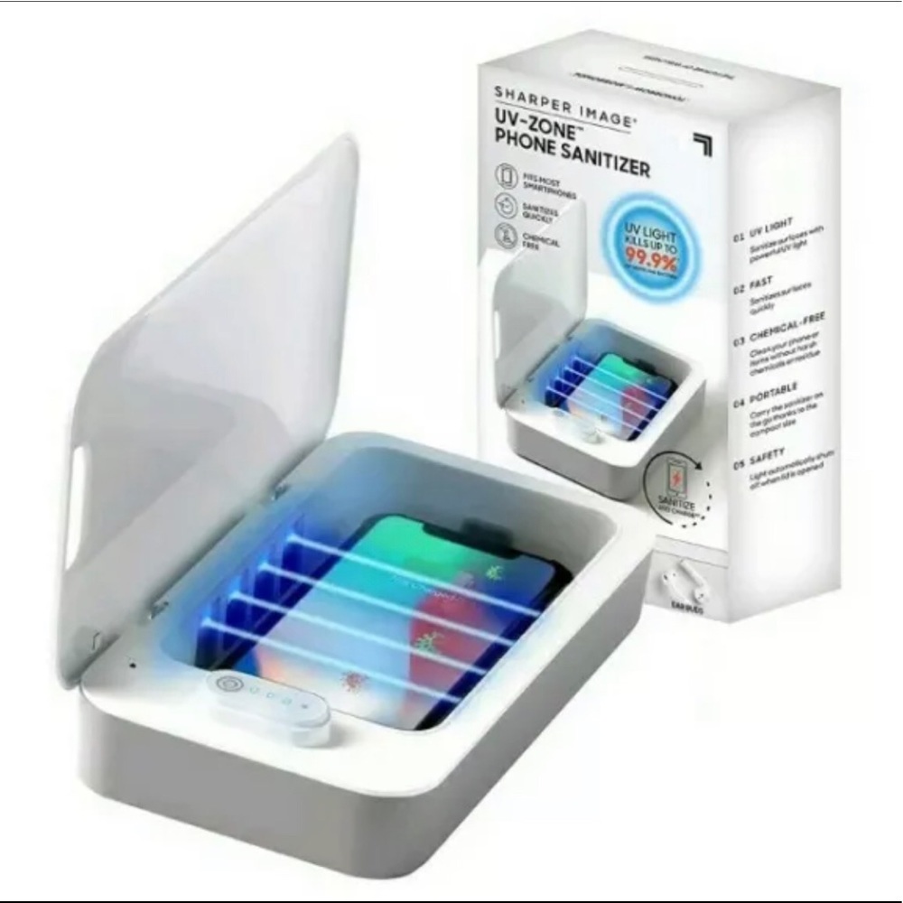 Sharper‎ Image UV-Zone Phone Sanitizer NEW with USB Micro-B Cable KILLS GERMS!